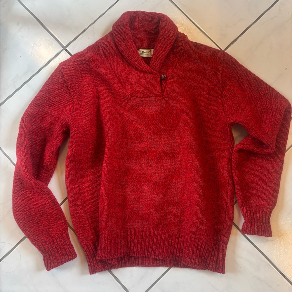 L.L. Bean Vintage Red Cowl Neck Sweater